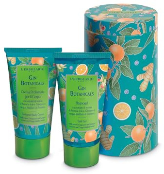 L'Erbolario Gin Botanicals Beauty Box Scorze D'orangen Schaumbad Körpercreme Dose Limitierte Edition Zitrusduft, Aromatisch Und Moschusartig, 75 Ml, Ml