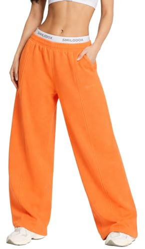 SMILODOX Jogginghose Damen Siara, Bequeme & stylische Freizeithose mit elastischem Bund und Seitentaschen, Trainingshose mit verstellbarem Beinabschluss im Oversize Fit, Für Fitness, Yoga & Freizeit