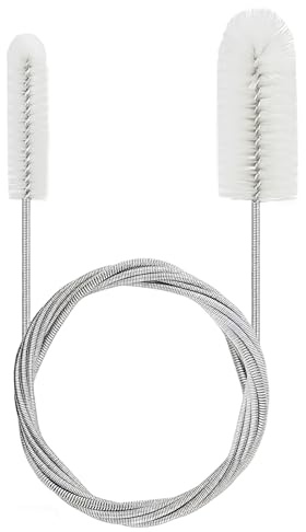200cm Stura Tubi di Scarico Flessibili Pulisci Tubature Pulisci Tubi Scarico Spazzola Pulizia Scovolino Doppio per Cucine Vasche Bagno Servizi Igienici Fognature lavandino Bianco-1pezzi