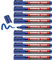 edding 330 permanent marker - blue - 10 pens - chisel tip 1-5 mm - waterproof, quick-drying, smear-proof pens - for cardboard, plastic, glass, wood, metal and fabric
