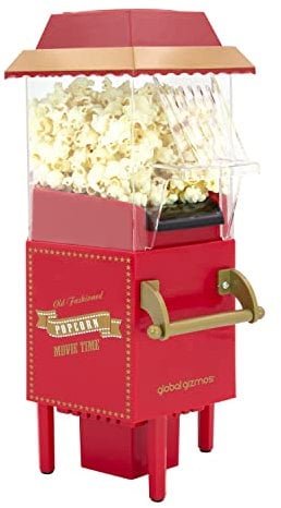 Global Gizmos 50300 Carnival Popcorn Maker | Household Machine | Healthy Home Made Treats | Movie Nights/Sleepovers/Kids Parties | 0.27 Litre | 1200 W, Plastic, Red