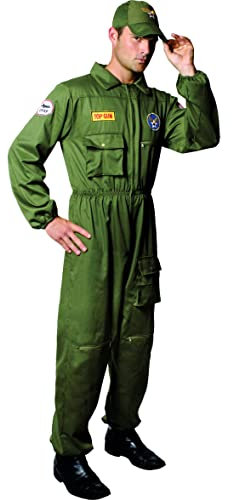Dress Up America Top Gun Costume - Air Force Fighter Pilot Outfit for Adults - Top Gun Jumpsuit