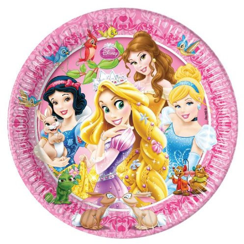 8 petites assiettes en carton Princesses Disney