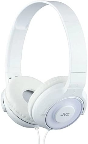 JVC HA-SR225-W-E Cuffia Leggera ad Alta Qualità, con Microfono e Telecomando a Tasto Singolo, Bianco
