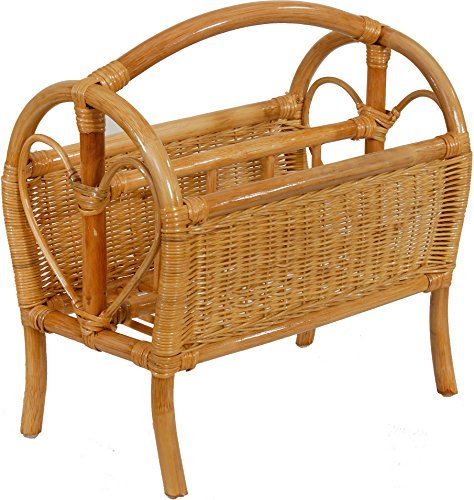 korb.outlet Zeitungsständer/Magazinsammler aus Natur-Rattan in der Farbe Honig