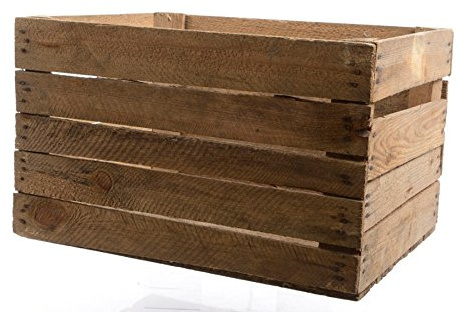 Large Rustic Wooden Slatted Fruit Apple Storage Welly Wine Crate Vintage Box