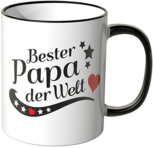 WANDKINGS® Tasse, Spruch: Bester Papa der Welt - SCHWARZ