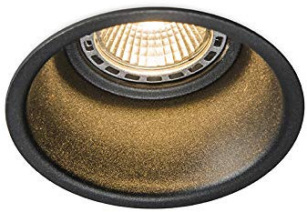 Qazqa - Design Moderner Einbaustrahler schwarz GU10 50mm - Dept I Wohnzimmer I Schlafzimmer - Aluminium Rund - LED geeignet GU10