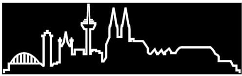 Skyline4u Skyline Silhouette Köln Aufkleber für Auto oder Wohnmobil 25 x 7,3cm weiß