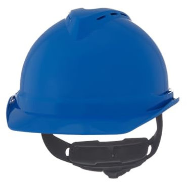 MSA 10034019 V-Gard 500 Vented Style Protective Cap with Fas Trac 4 Point Ratchet Suspension, Blue by MSA