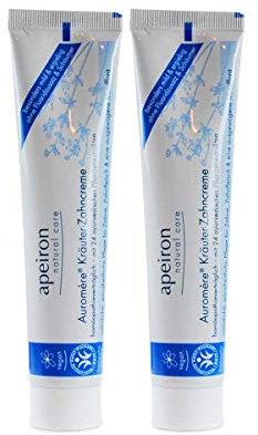 Auromère Kräuter Zahncreme (homöopathieverträglich), 2er-Pack (2 x 75ml) - Kontrollierte Naturkosmetik BDIH
