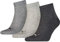 PUMA Plain 3P Quarter Socke, Grau (Anthrazit/L Mel Grey/M Mel Grey), 35-38