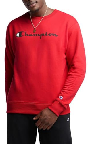 Champion Men's Graphic Powerblend Fleece Crew Sweatshirt, Team Red Scarlet-y06794, XXL