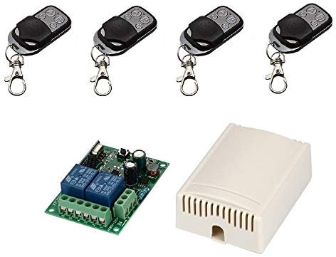 RICEVENTE 4 CH CANALI 220 V VOLT + 2 TELECOMANDI 433 MHZ CANCELLI SERRANDE LUCI RICEVITORE