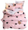 ED-Lumos Set copripiumino per letto singolo con lenzuola e 2 federe, motivo a cuori rosa, 4 pezzi