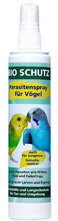 Bio Schutz Parasitenspray für Vögel 150ml Pumpspray - für Tier und Umgebung, gegen Flöhe, Zecken, Milben, Federlinge, Läuse