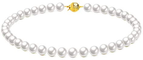 McPearl Original Perlenkette, Perlencollier mit Kugelschließe GG. Top Qualität aus Deutschland. (60, 12.0mm)