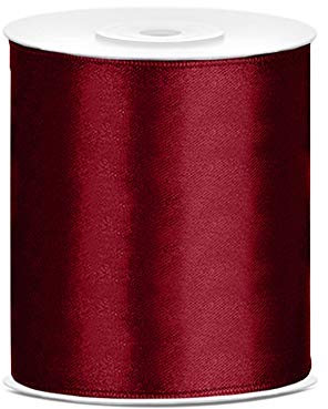 Satinband 100mm x 25m Farbauswahl Dekoband Schleifenband (Bordeaux Rot)