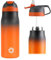 FJbottle 316/304,Botella de agua con aislamiento al vacío de acero inoxidable con pajita, 550 ml/710 ml, sin BPA, reutilizable a prueba de fugas para deportes, trabajo y viajes