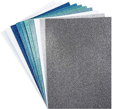 Ideen mit Herz Moosgummi-Platten mit Glitzer | selbstklebend | DIN A4 | 2mm | 10 Bogen | Bastelschaumstoff, EVA-Platten | ideal zum Basteln