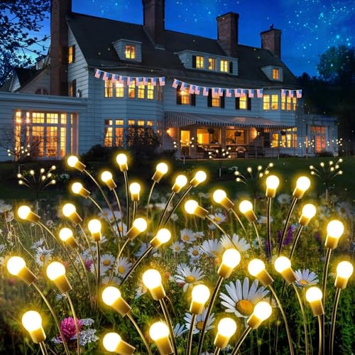 SANJICHA Paquete de 2 luces solares blancas de 72 pies, 200 luces LED, alambre de cobre impermeable, 8 modos de iluminación, luces solares de Navidad para jardín, patio, árbol, fiesta, boda (blanco