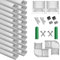 Profilé Aluminium LED, 20 x 1Mètre U Shape Profilés en Aluminium, Canaux et Diffuseurs LED avec Couvercle PC - Accessoires Complets, Compact Finition Professionnelle pour Ruban LED (Argent-U)