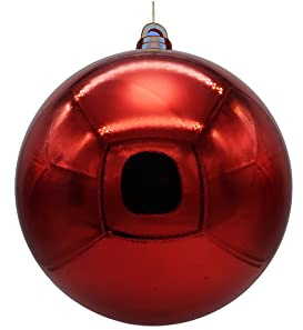 Weihnachtskugel Kunststoff Rot glänzend 14cm