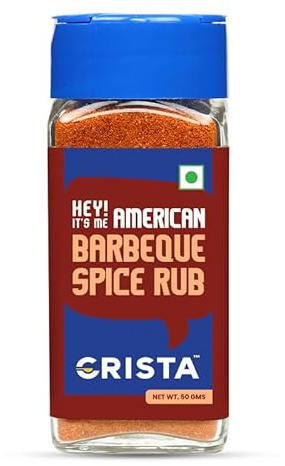 Crista American Barbeque Spice Rub | Mélange d'épices internationales | Assaisonnement barbecue pour légumes et paneer | Zéro ajout de couleurs, de remplissage, d'additifs et de conservateurs | 50 g