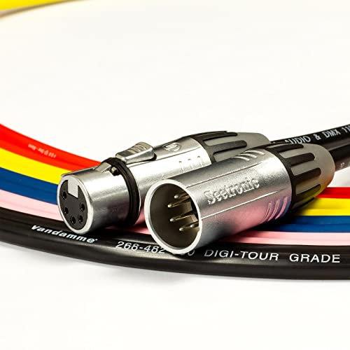 Tourgrade Digital DMX Lead. Van Damme Cable, Female XLR to Male XLR 110ohm AES [25m, Black]