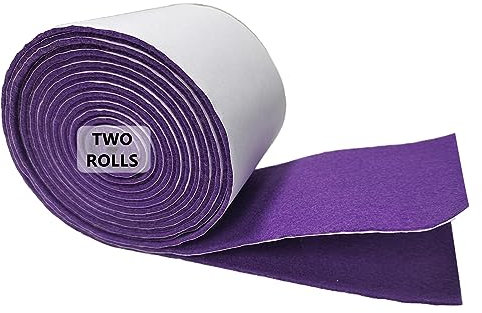 Jtnohx Filz Selbstklebend, Filzband Selbstklebend, 10cmx2.5m Filz für Stühle, 1.4 mm dick 2 Rollen Rückseite Kleber Filzgleiter für Box Liner Cup Mat Bilderrahmen Möbel(Lila)