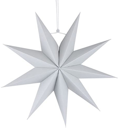 MAGICLULU 3 Stücke Bunte Sternförmige Papier Lampenschirm Papier Stern Laterne Lampenschirm 9-Zackigen Stern Papierlaternen Für Hochzeit Geburtstag Party Dekoration 30 cm (Grau)