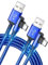 JSAUX Cable USB C Carga Rápida 3,1A [2-Pack 2M+2M], Cable Cargador Tipo C Ángulo de 90 Grados Compatible con iPhone 16 15 Pro, Samsung Galaxy S24 S23 S22 S20 S10, A52 A73, Xiaomi Redmi Note 11 10-Azul