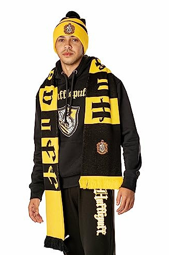 Armona Trading LTD Unisex Harry Potter – Hufflepuff House Langer bestickter Schal, gelb, One Size