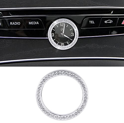BLINGOOSE Glitzer Zubehör für Mercedes Benz W213 W205 C E S Klasse Uhren Ring Abdeckung Aufkleber Bling Mittelkonsole Dekoration Auto Accessoires Strass Zinklegierung 1 Stück