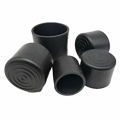 Lot de 20 embouts de protection en caoutchouc pour pieds de chaise - Noir - 22 mm