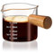 YARRAMATE Espresso Cups with Wood Handle, Clear Glass Espresso Accessories, Glass Measuring Cup with Dual Scale, Espresso Shot Glass with V-Shaped Spout, 3.4 OZ / 100 ML