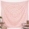 RAJRANG Elefanten-Mandala-Wandteppich, Wandbehang, Hippie-Baumwoll-Wandteppiche, Strandüberwurf Wohnheim Dekoration Hippie-Boho-Bettlaken Roségold 76 x 102 cm