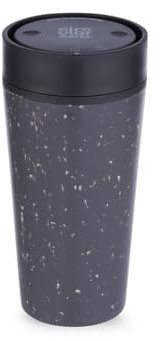 Circular & Co Insulated Reusable Coffee Cup - 12oz/340ml - Medium Travel Mug - 100% Leakproof & Lockable - Push Top, One Hand Open, 360 Drinking Coffee Tumbler - Recyclable - BPA Free, Dishwasher Safe