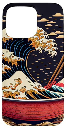 iPhone 15 Pro Max Ramen Great Wave Japan Illustration Case
