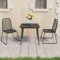 QJBSAVVA 3-TLG Garten-Essgruppe, eckbank gartenmöbel Set gartenstühle Balkon Tisch Geeignet für Innenhof Balkon Strand Flur PVC Rattan Schwarz