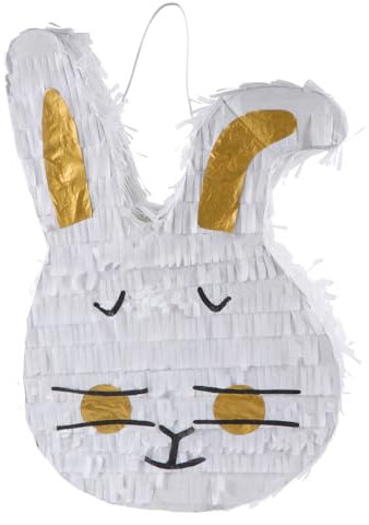 HOLIDYOYO Osterhasen-Pinata Weiße Niedliche Hasen-Pinata Mit Großen Ohren Cartoon Für -Partyspiele Geschlecht Offenbaren Pinatas Kinder-Gaming-Fiesta-Zubehör