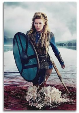 DATOZA Vikings Lagertha Art Poster Dekorative Malerei Leinwand Wandkunst Wohnzimmer Poster Schlafzimmer Malerei,Wandkunst Bilddruck Moderne Familienzimmer Dekor 12x18inch(30x45cm)