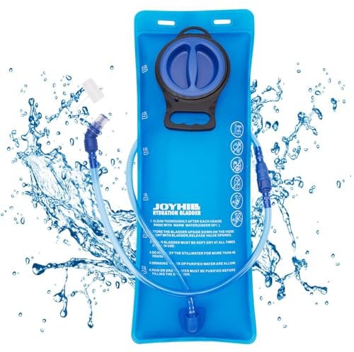 JOYHILL 1.5L 2L 3L TPU Trinkblase mit Beissventil, auslaufsicher Wasserbehälter, Trinkbeutel wasserdichte Trinkrucksack Wanderrucksack für Bergsteigen Campen Kampieren Radfahren Wandern