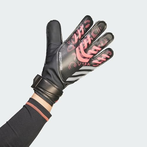 adidas Unisex Training Goalie Soccer Gloves, Black/Black/Lucid Red, 12