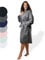 SIEGENTHAL® Damen Bademantel Waffelpique 100% Baumwolle mit Schalkragen Leicht Morgenmantel - Dunkelgrau L - XL