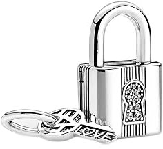 Lkwidi Charme Schlüssel und Schlösser Charms Anhänger 925 Sterling Silber Charm Pendant für Europäische Armbänder und Halsketten