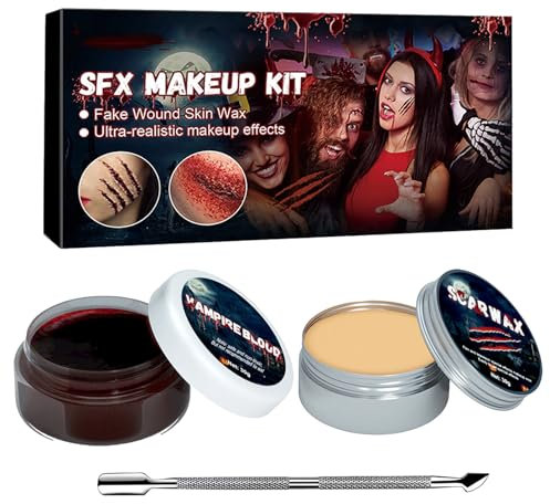 Kunstblut Rot Creme,Blut Spray,Vampir Makeup Blut Creme,Halloween Blut Filmblut Vampirblut Zombieblut,Falsches Blut Vampir Halloween Makeup,Fake Blood Creme Künstliches Halloween,Halloween Blut,1 SET