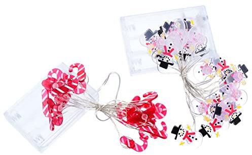 BCOATH -Lampen Weihnachts-Hängelichter Lichterschlauch Zuckerstangen batteriebetriebene Lichterketten dekorative Partylichter 2 Sets für drinnen und draußen