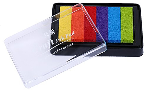 Stempelkissen Korea Schreibwaren DIY Handwerk für Papier Stoff Holz Bunt Regenbogen 5
