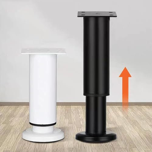 Pieds De Table Réglables En Métal, Pieds De Remplacement Pour Meubles De Sol Protecteurs, Pied De Support De Cadre Central De Lit Avec Vis, Pour Bureau, Table Basse, Banc, Chaise, Commode, Armoire(Bla